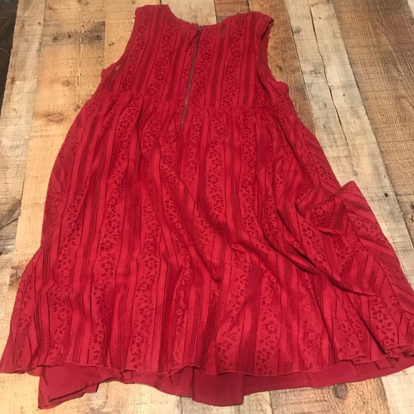 Free People Tu Es La eyelet dress- Ruby Red - Picture 8 of 8